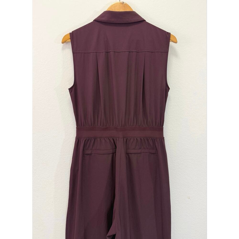 Athleta Brooklyn Heights Wide Leg Jumpsuit Size 6 Burgundy Work Travel - Picture 9 of 12